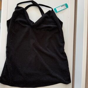 Kaileigh Black Sparkle Knit Top